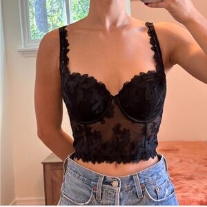32DD Victoria’s Secret Black Lace Corset Top
